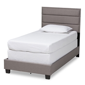 Baxton Studio Ansa Modern and Contemporary Grey Fabric Upholstered Twin Size Bed